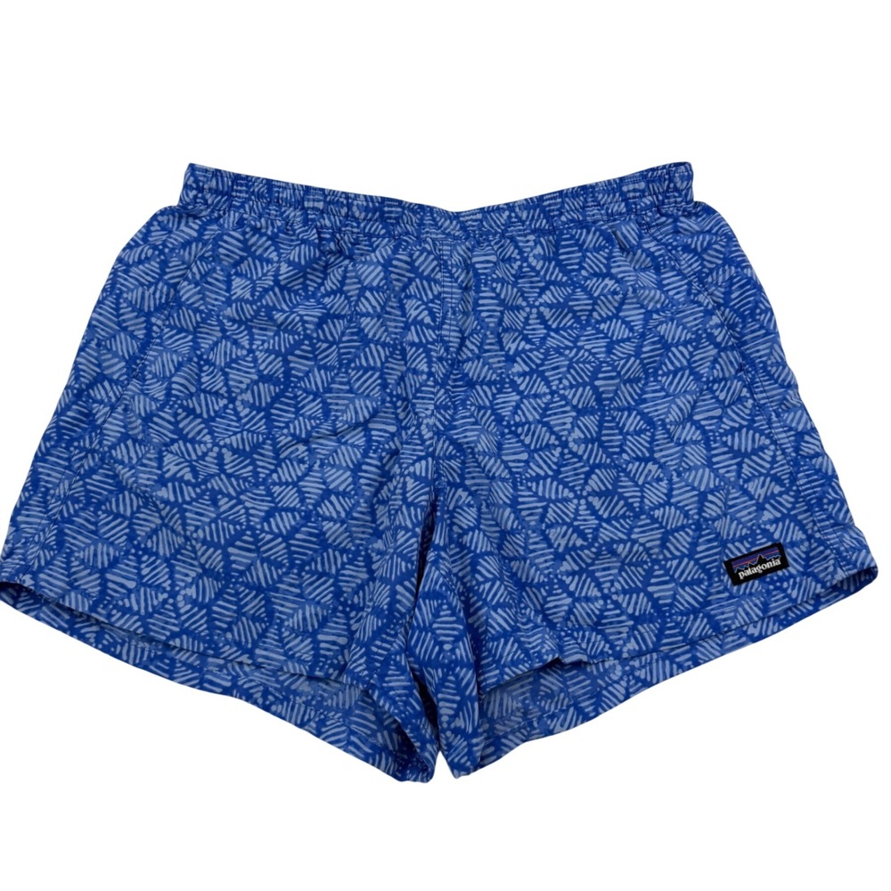 Patagonia Baggies Shorts Women S Blue Geometric Print Outdoor Activewear Gym